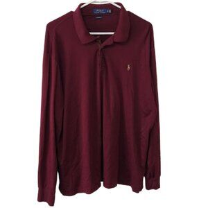 Polo Ralph Lauren Long Sleeve Polo Shirt XL Burgundy Classic Fit 100% Cotton